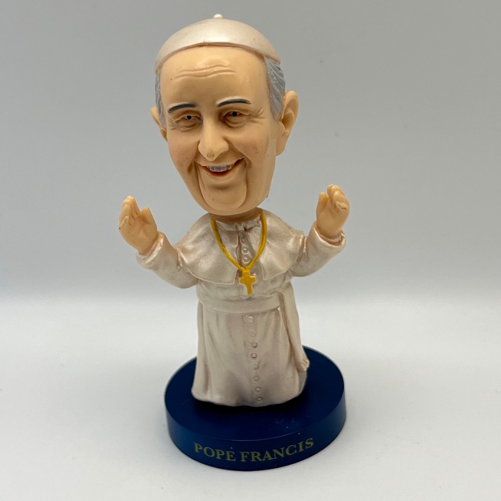 Pope Francis Mini Bobble Head Figure 3.5" kitsch religious unbranded